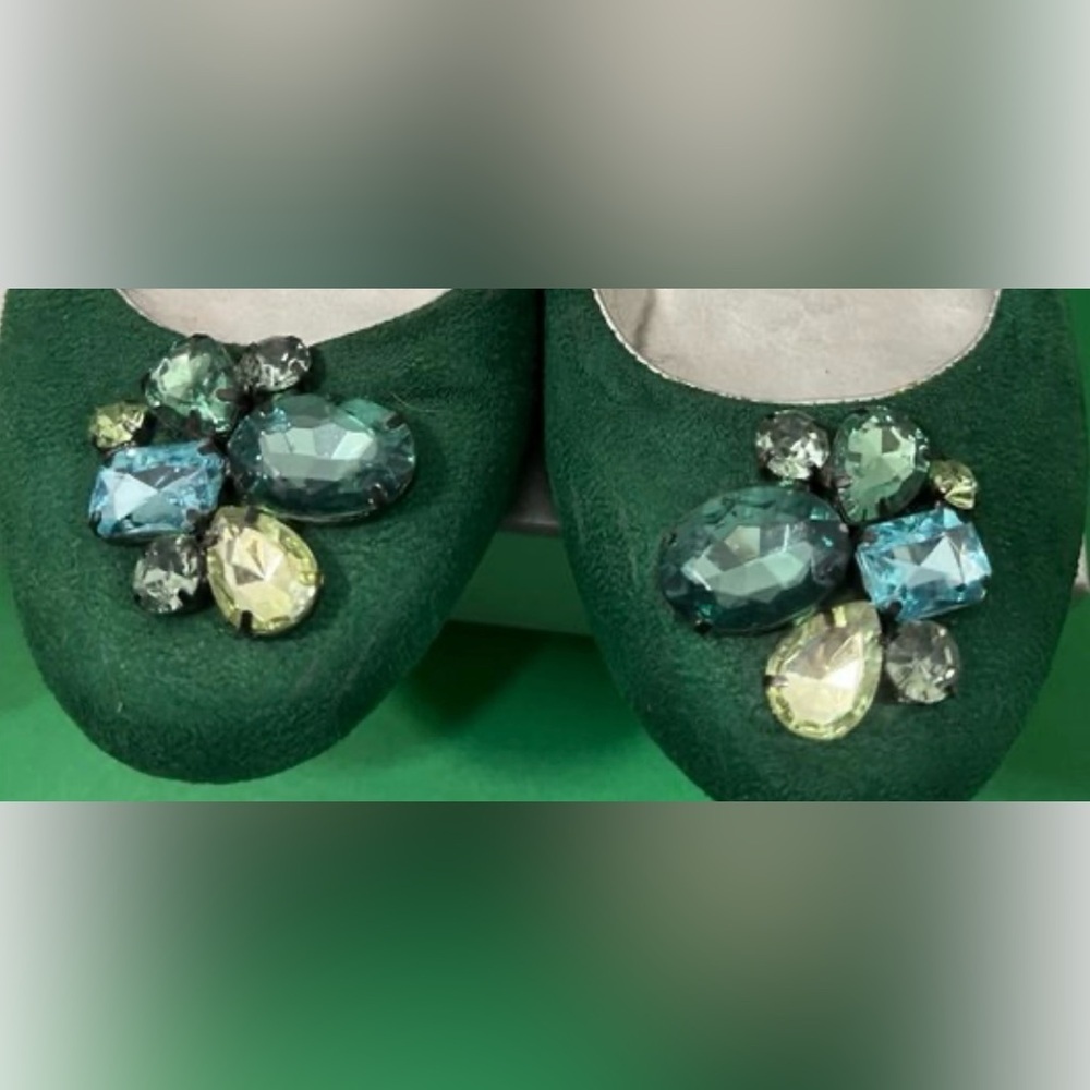 Mossimo Supply Co. Green Flats with Gemstone Detail - Picture 3 of 3